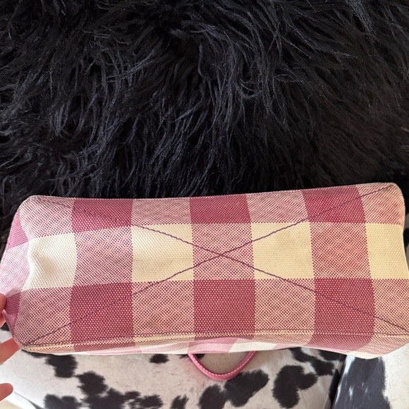 Coach Pink and Cream Checkered Tote - Picture 5 of 12